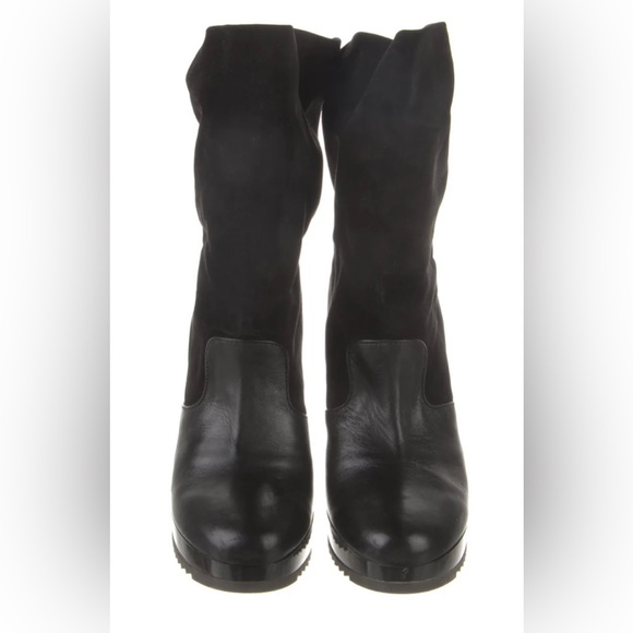 Robert Clergerie Paris platform boots high heel lucite sole black 9.5 - Picture 14 of 14